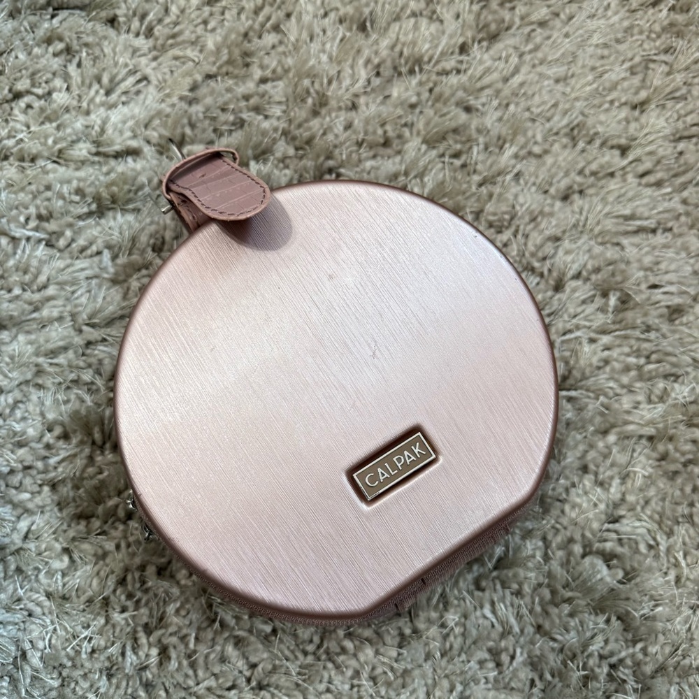 Calpak mini hatbox in rose gold